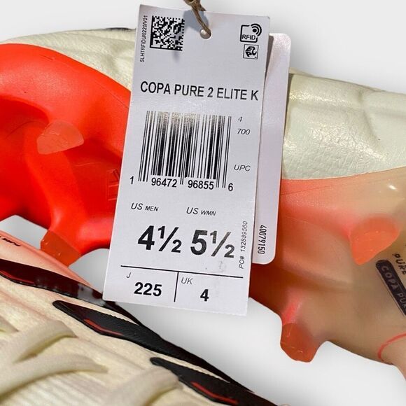 Adidas Copa Pure 2 Plus+ FG Ivory Core Black Solar Red Mens size 4.5/ Womens 5.5 - Picture 9 of 9